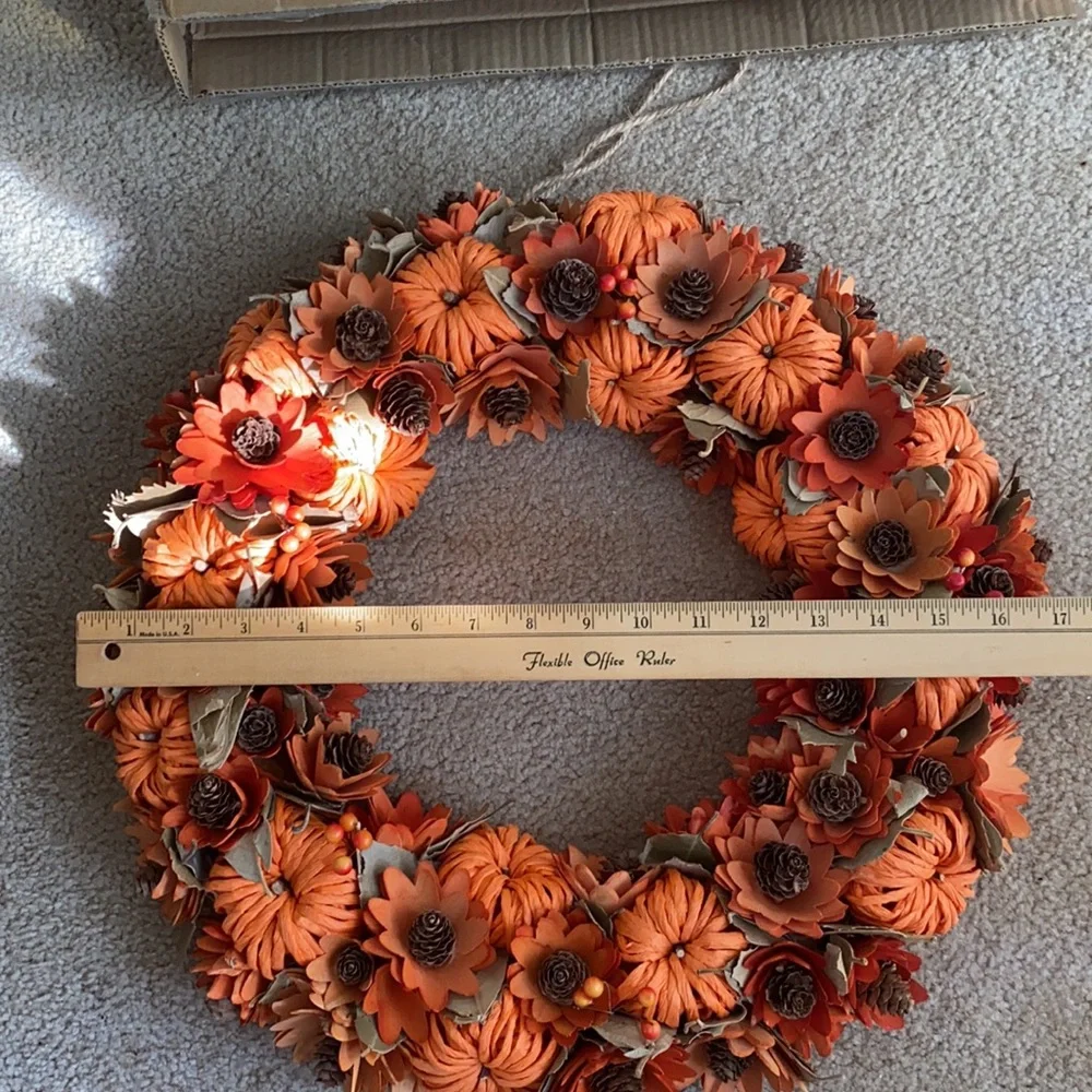 Fall autumn harvest orange wreath